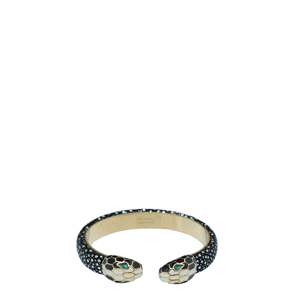 Bvlgari Black Galuchat Skin Serpenti Forever Large Bracelet