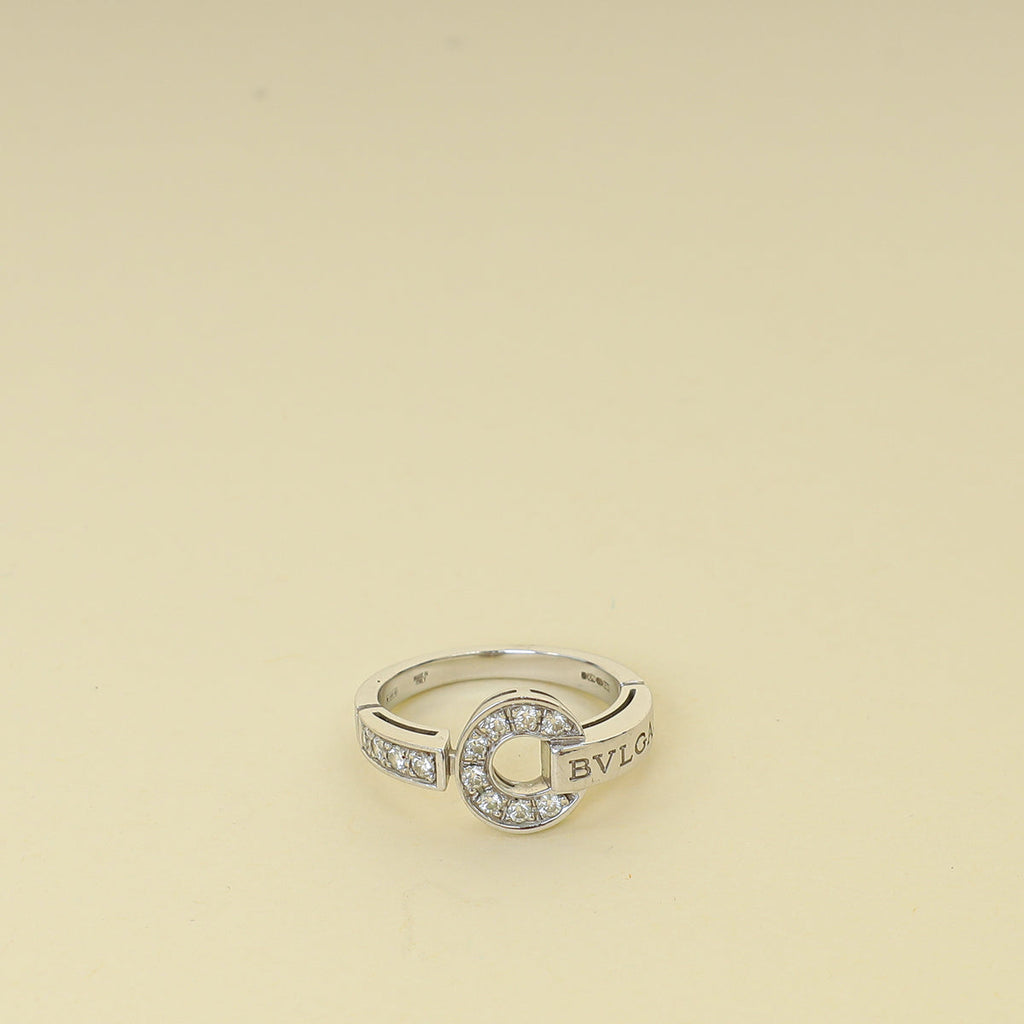 Bvlgari 18K White Gold Diamond Bvlgari Ring 52