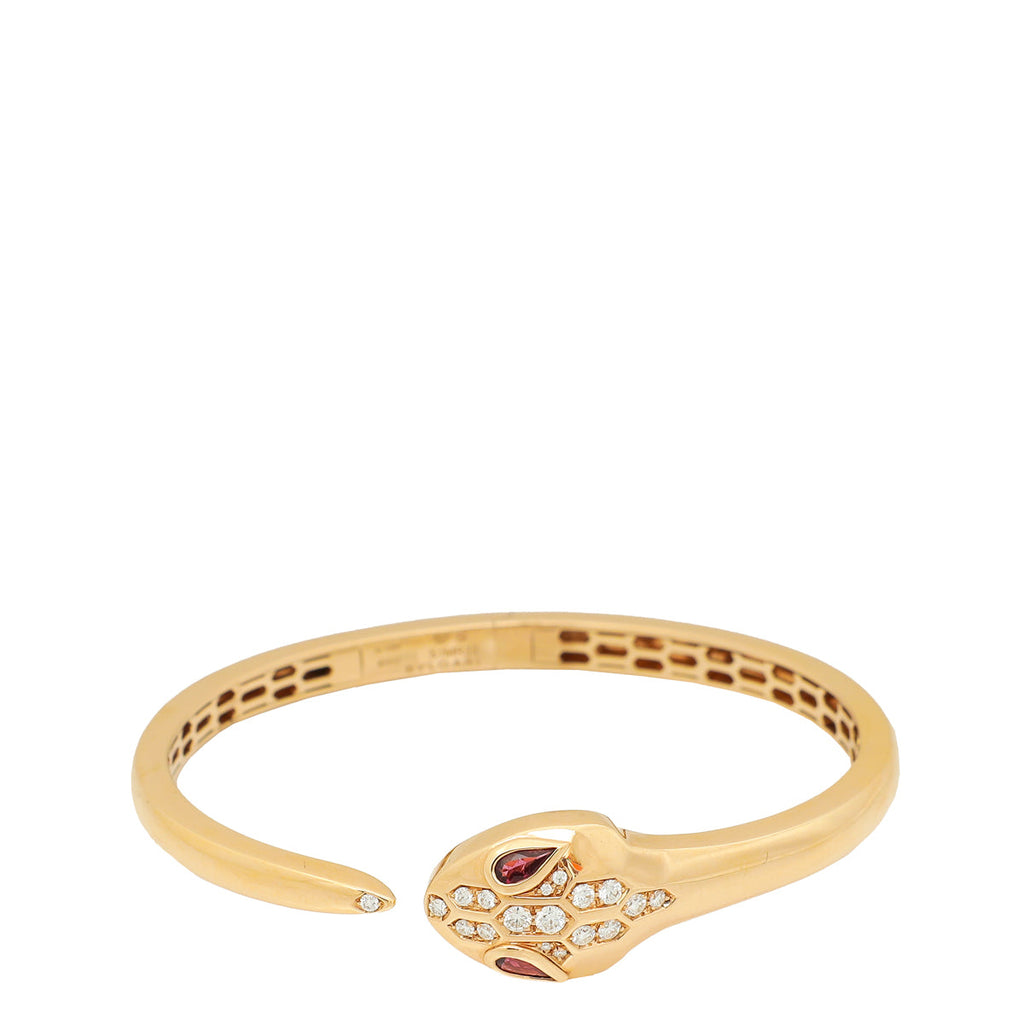 Bvlgari 18K Pink Gold  Rubellite Serpenti Seduttori Small Bracelet