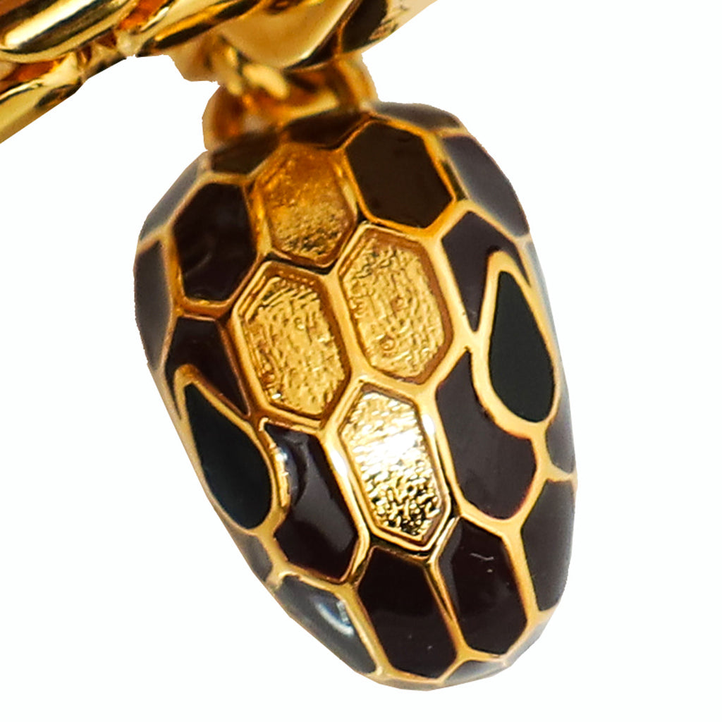 Bvlgari Metallic Chocolate Serpenti Forever Braided Chain Bracelet
