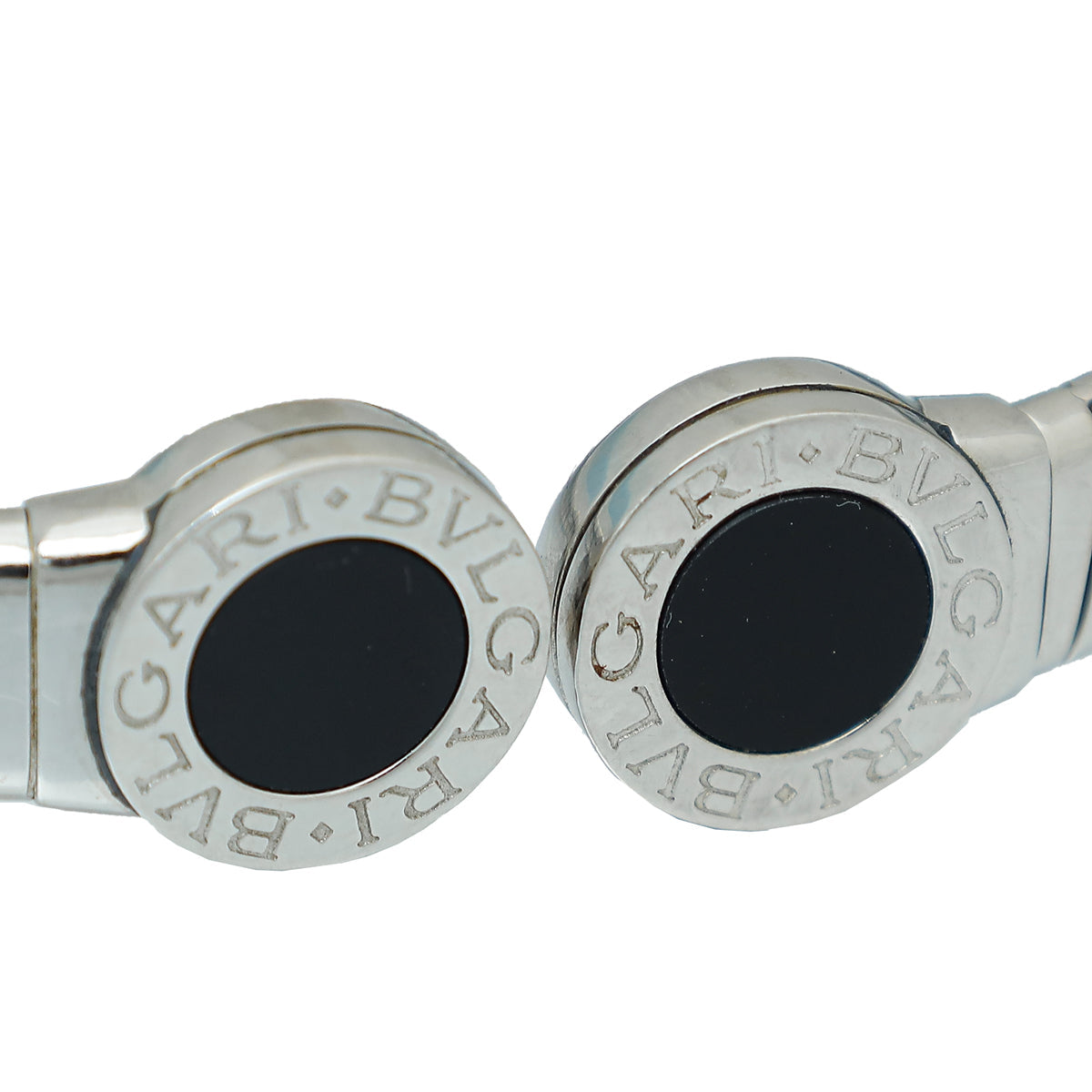 Bvlgari Steel Black Onyx Bvlgari Cuff Bracelet