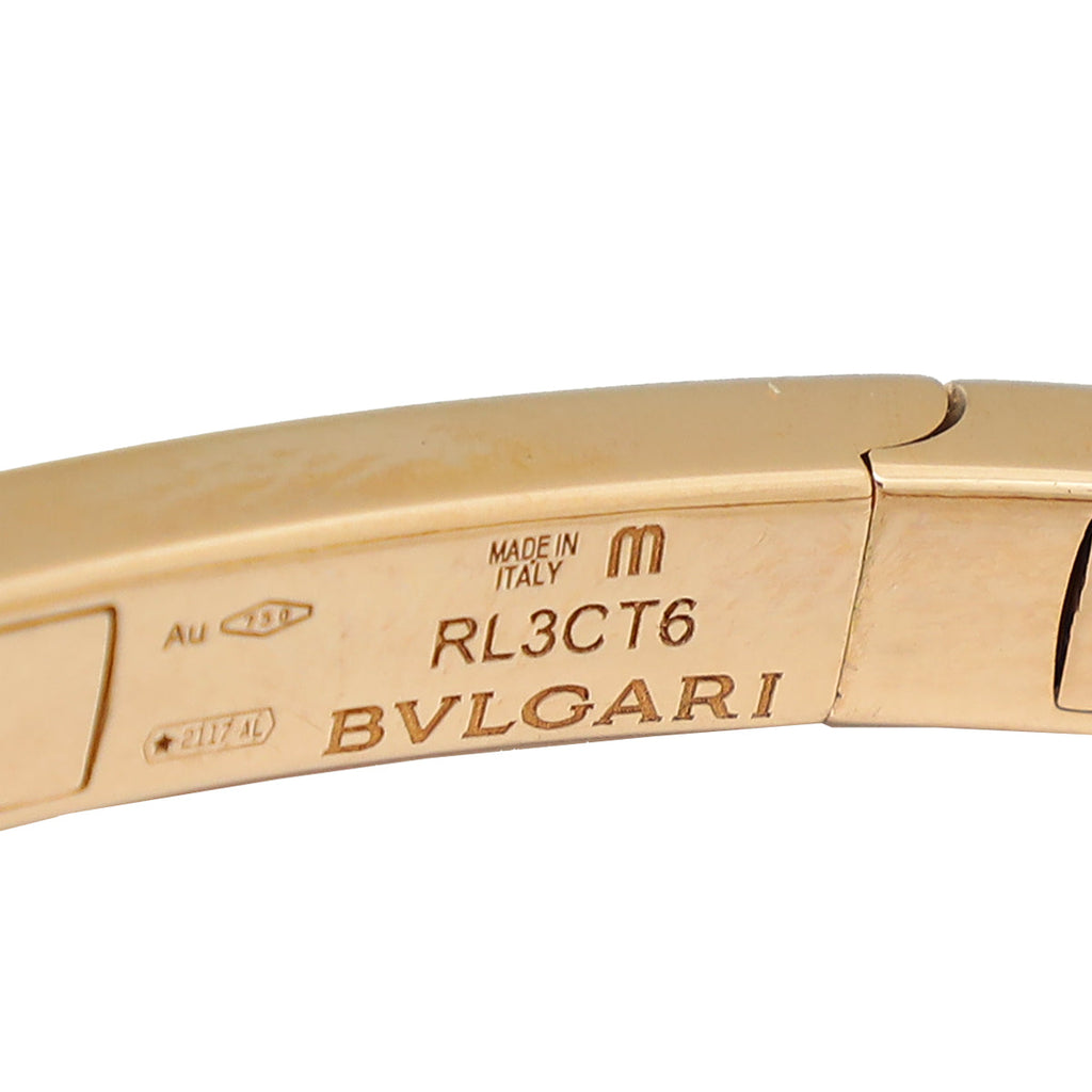 Bvlgari 18K Rose Gold Diamond Serpenti Medium Bracelet