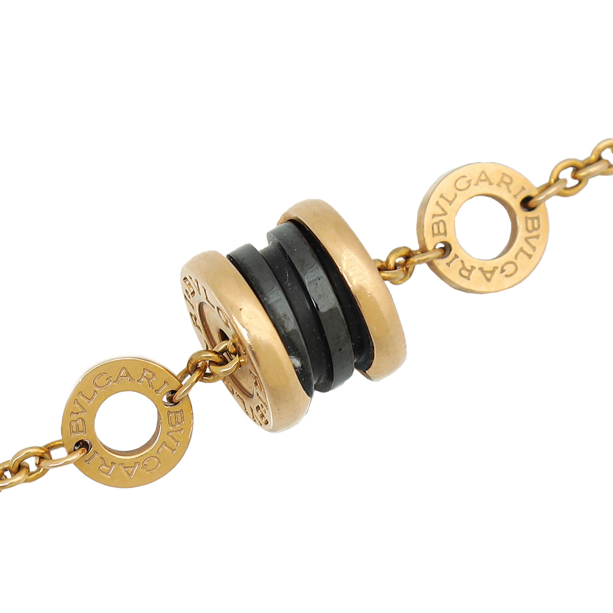 Bvlgari 18K Rose Gold Black Ceramic B Zero Bracelet