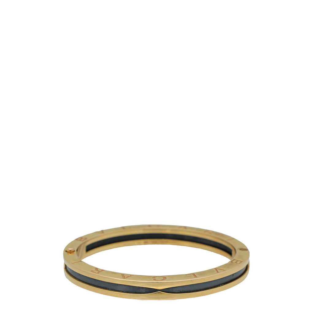 Bvlgari 18K Rose Gold Black Ceramic B Zero1 Bangle