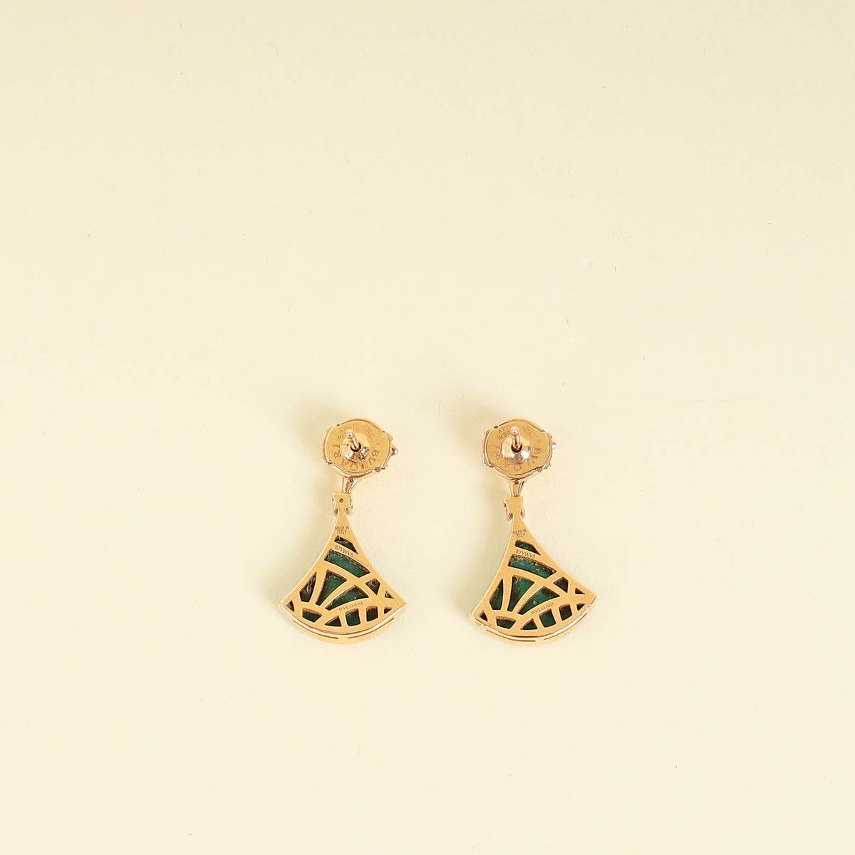 Bvlgari 18K Rose Gold Divas’ Dream Malachite Diamond Earrings