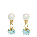 Bvlgari 18K Yellow Gold Diamond, Pearl, Topaz Allegra Earrings