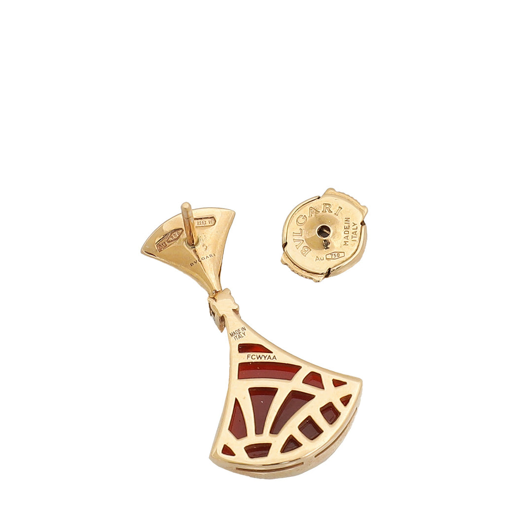 Bvlgari 18K Rose Gold Carnelian Diamond Diva's Dream Earrings