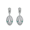 Bvlgari 18K White Gold Emeralds & Diamonds Serpenti Earrings