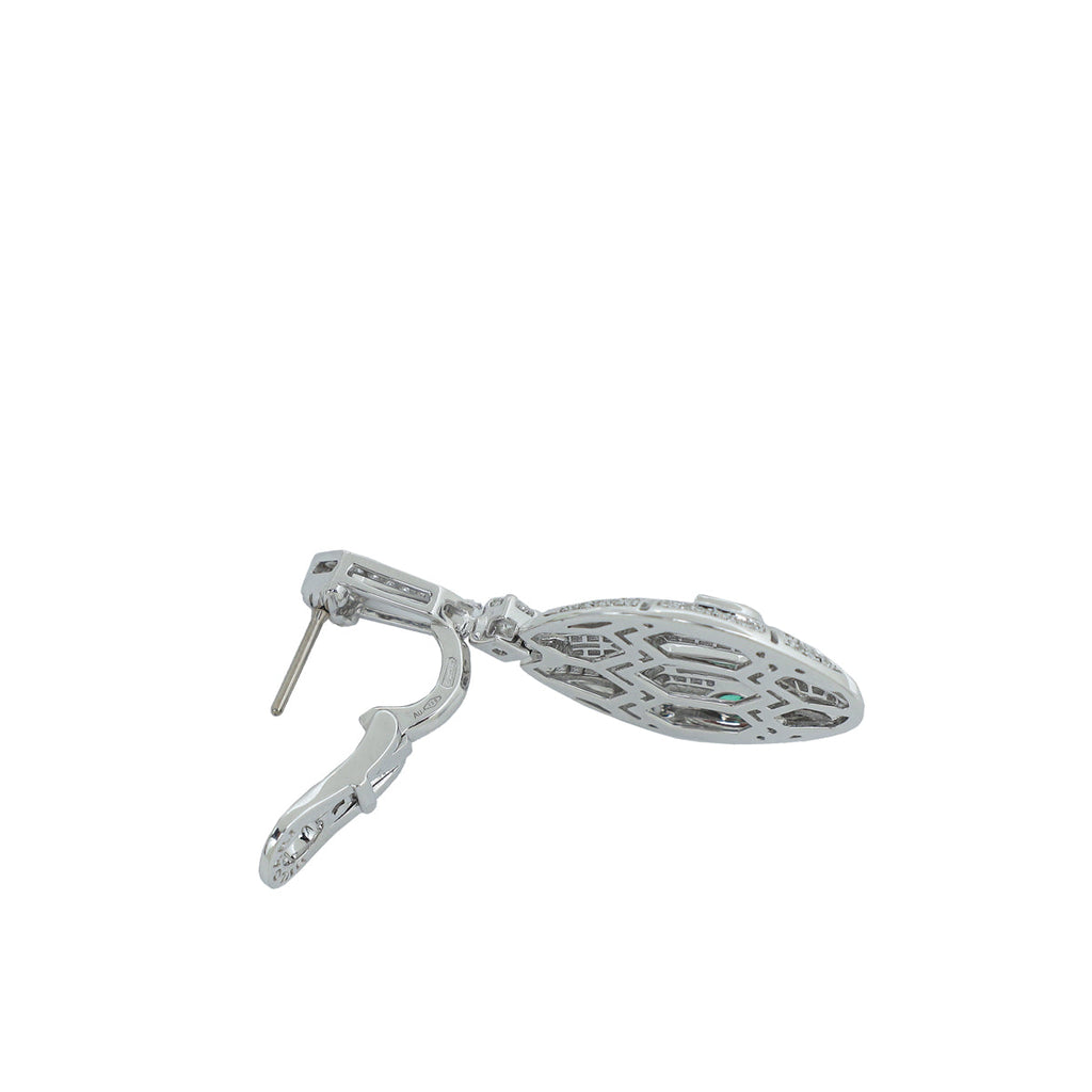 Bvlgari 18K White Gold Emeralds & Diamonds Serpenti Earrings