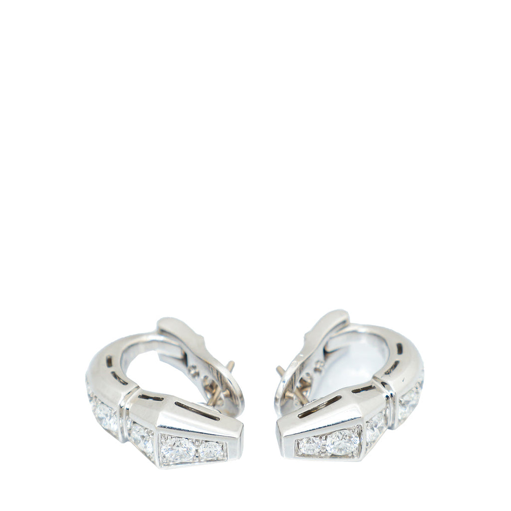 Bvlgari 18K White Gold Diamonds Serpenti Viper Earrings