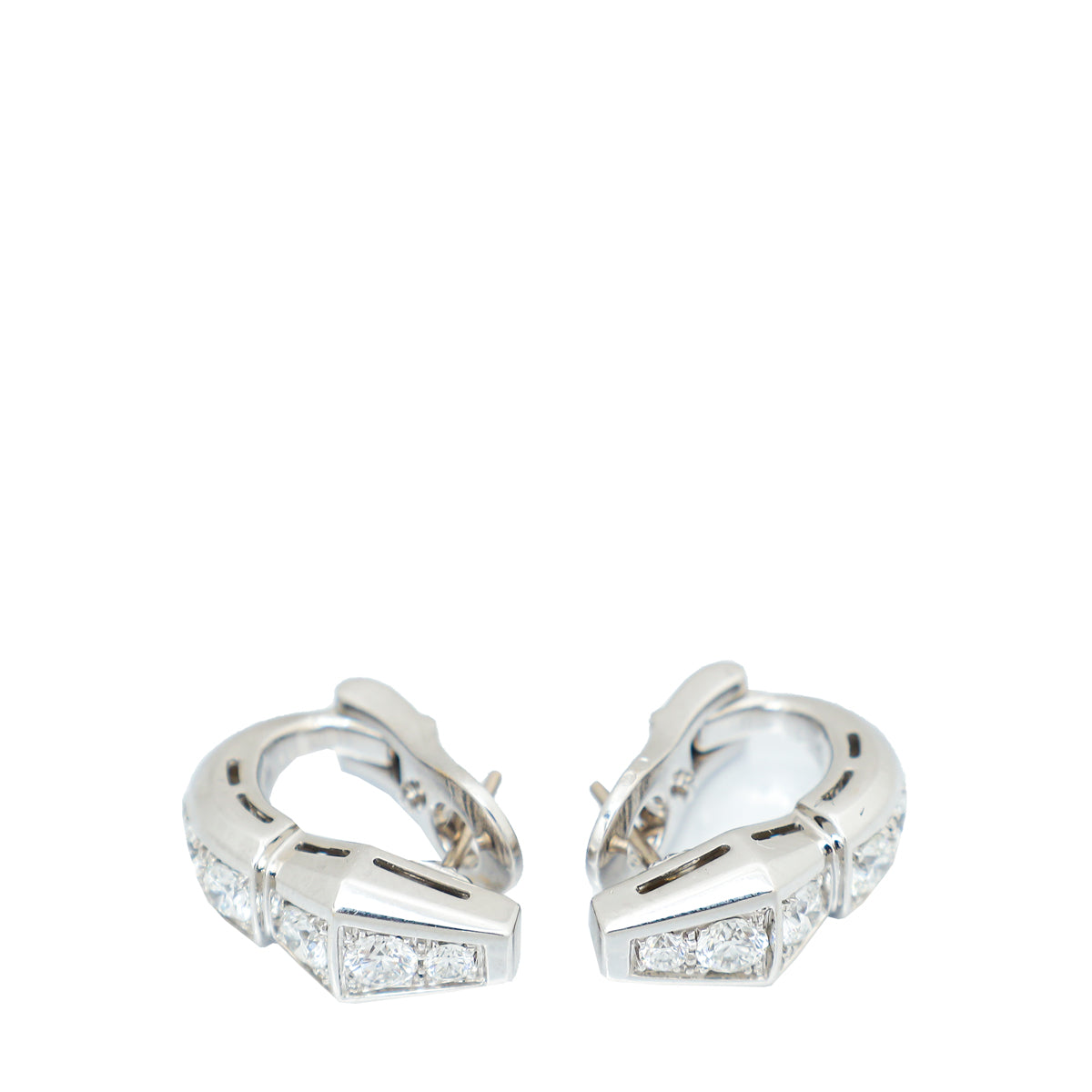 Bvlgari 18K White Gold Diamonds Serpenti Viper Earrings