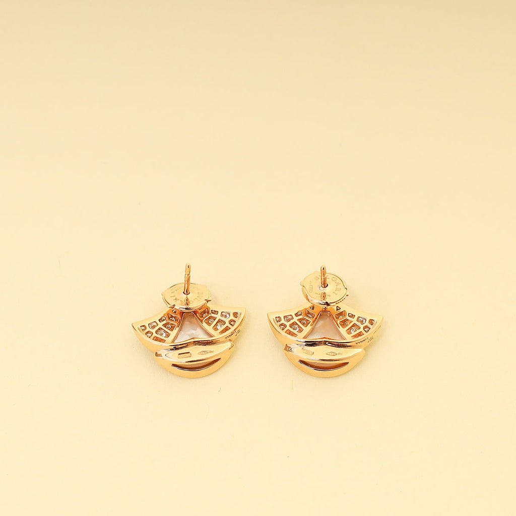 Bvlgari 18K Rose Gold Diamond MOP Diva's Dream Earrings