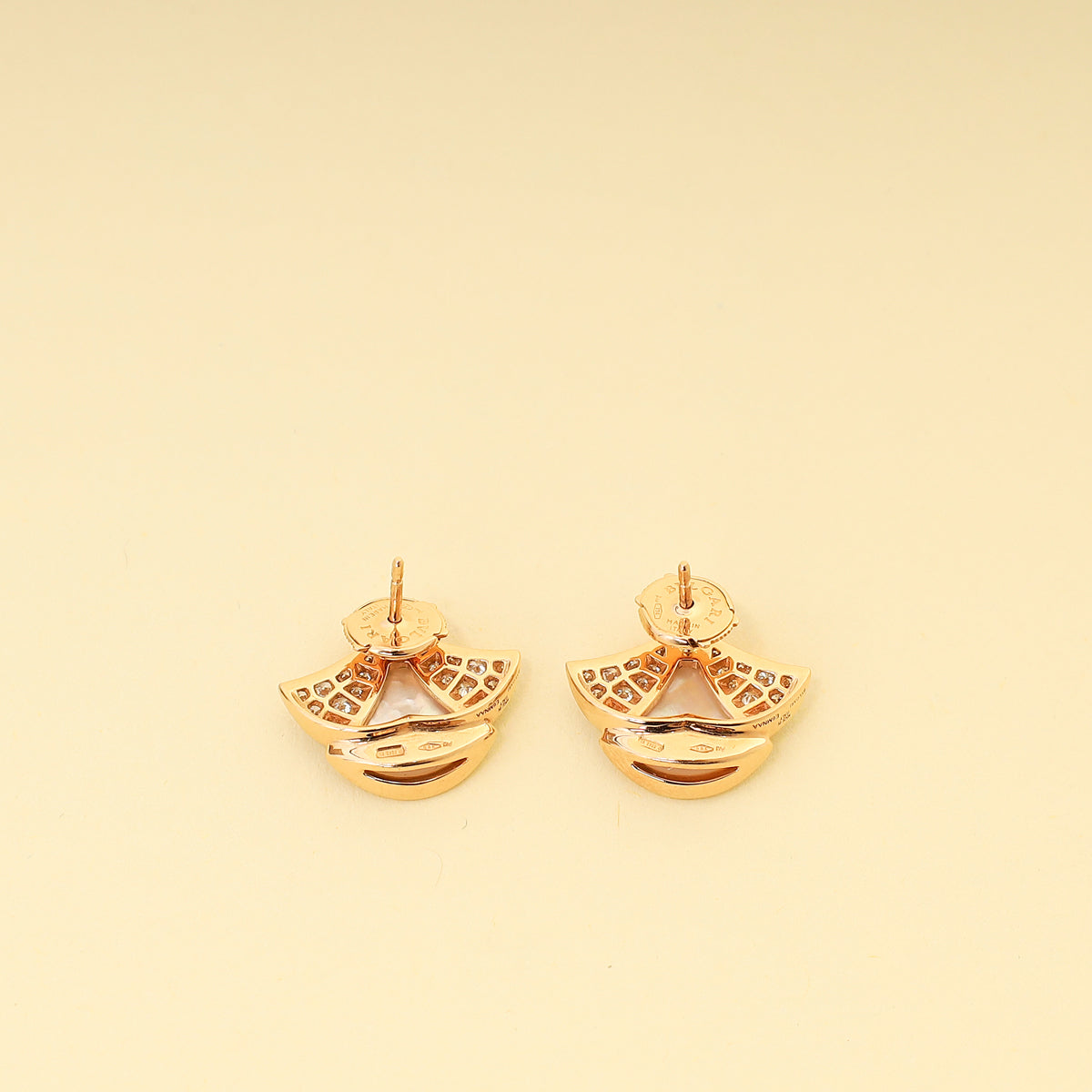 Bvlgari 18K Rose Gold Diamond MOP Diva's Dream Earrings