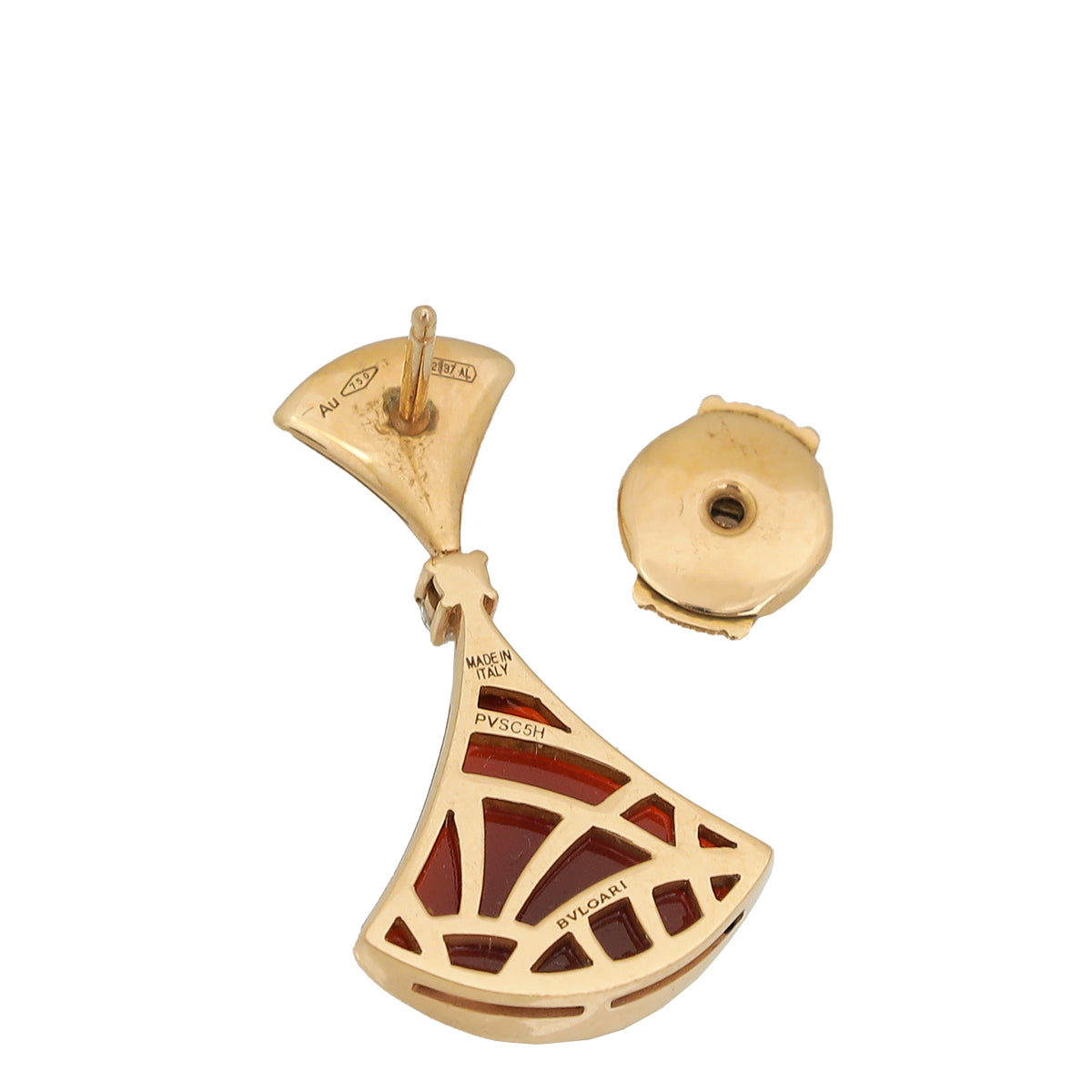 Bvlgari 18K Rose Gold Carnelian Diamond Diva's Dream Earrings
