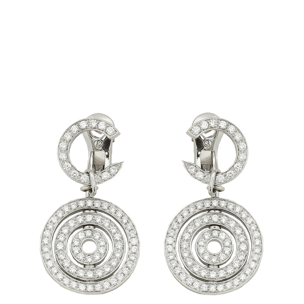 Bvlgari 18K White Gold Diamond Astrale Drop Earrings