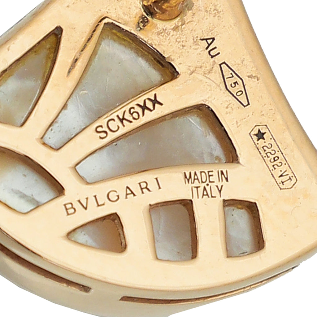 Bvlgari 18K Rose Gold MOP Diamond Diva's Dream Earrings