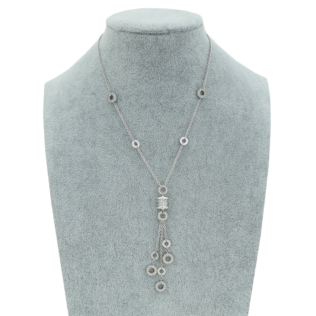 Bvlgari 18K White Gold Diamond B.Zero1 Lariat Necklace