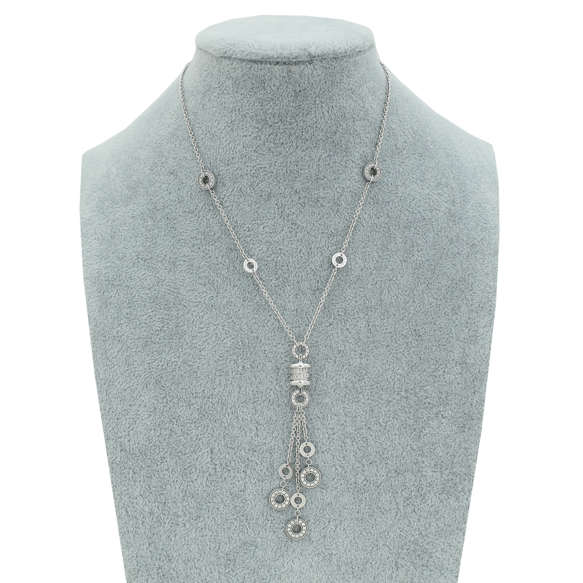 Bvlgari 18K White Gold Diamond B.Zero1 Lariat Necklace
