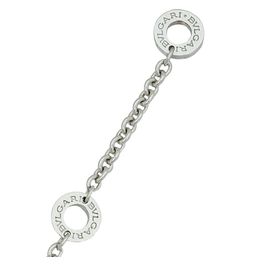 Bvlgari 18K White Gold Parentesi Topaz Diamonds Necklace