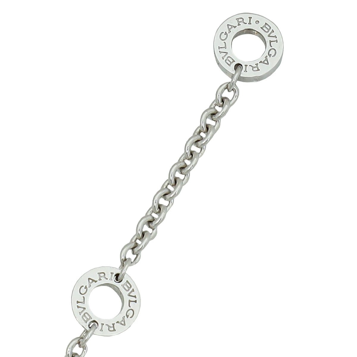 Bvlgari 18K White Gold Parentesi Topaz Diamonds Necklace