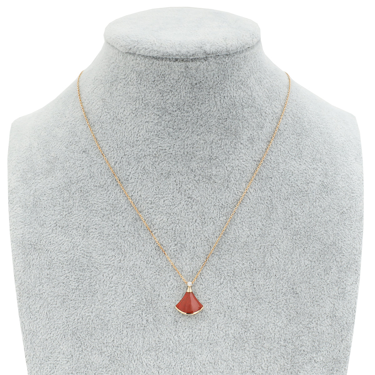Bvlgari 18K Rose Gold Carnelian Diamond Diva's Dream Pendant Necklace