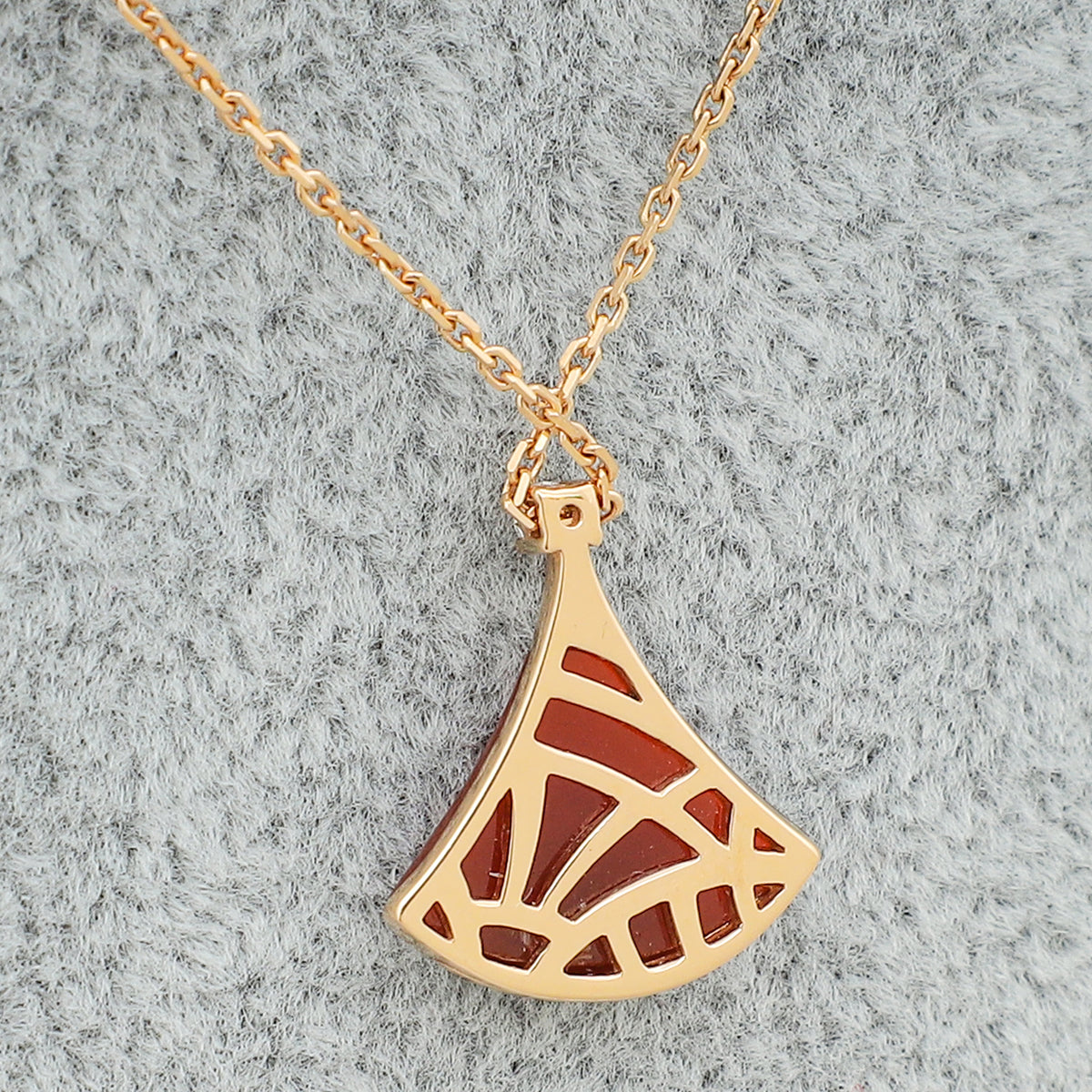 Bvlgari 18K Rose Gold Carnelian Diamond Diva's Dream Pendant Necklace