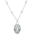 Bvlgari 18K White Gold Emeralds & Diamonds Serpenti Necklace