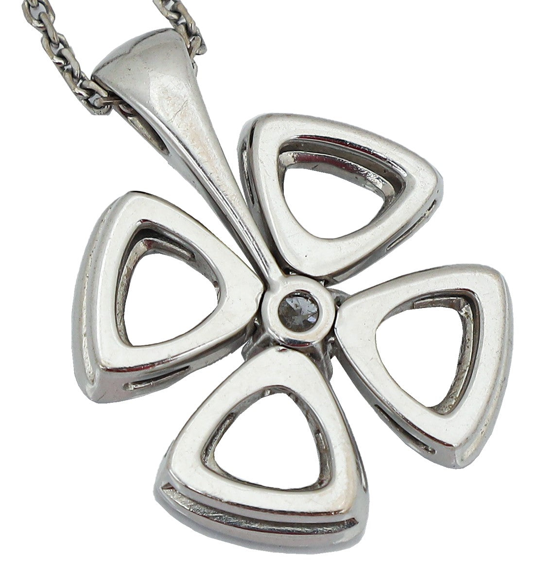 Bvlgari 18K White Gold Diamond Fiorever Necklace