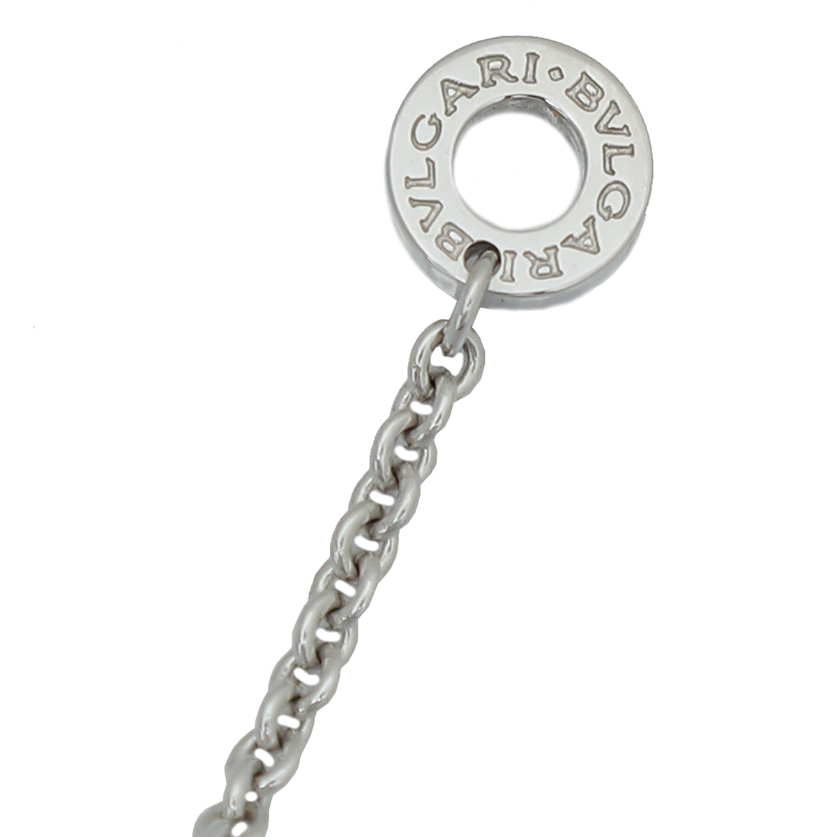 Bvlgari 18K White Gold Diamond B. Zero Lavalier Necklace