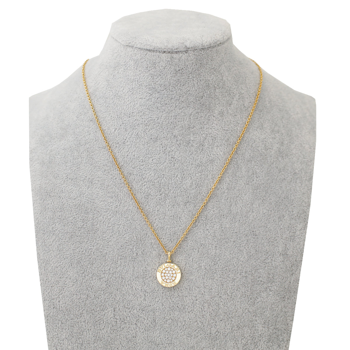 Bvlgari 18K Yellow Gold Bvlgari Onyx & Diamonds Necklace
