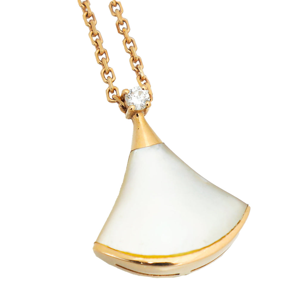 Bvlgari 18K Rose Gold MOP Diamond Diva's Dream Pendant Necklace