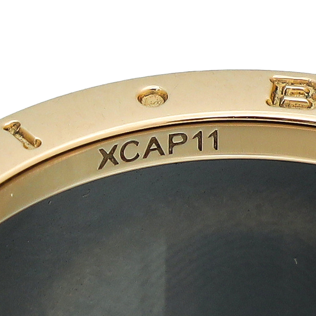 Bvlgari 18K Rose Gold Black Ceramic B Zero 4 Band Ring 67