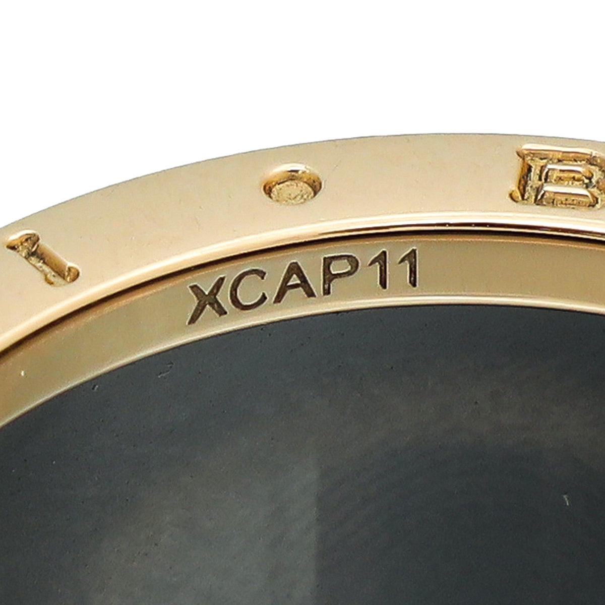 Bvlgari 18K Rose Gold Black Ceramic B Zero 4 Band Ring 67