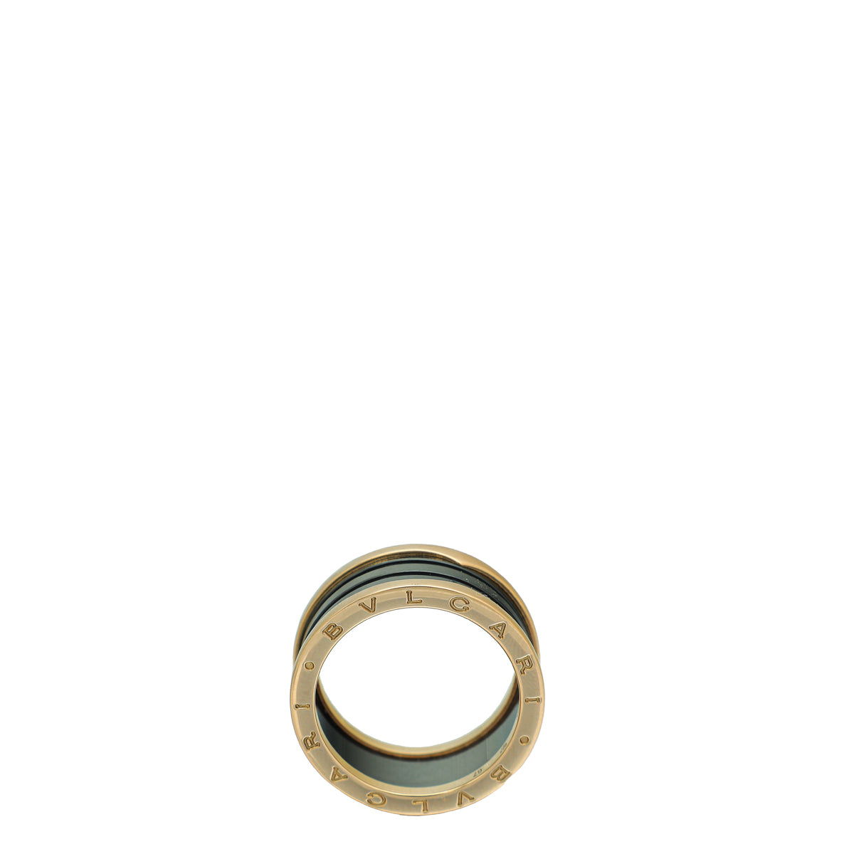 Bvlgari 18K Rose Gold Black Ceramic B Zero 4 Band Ring 67