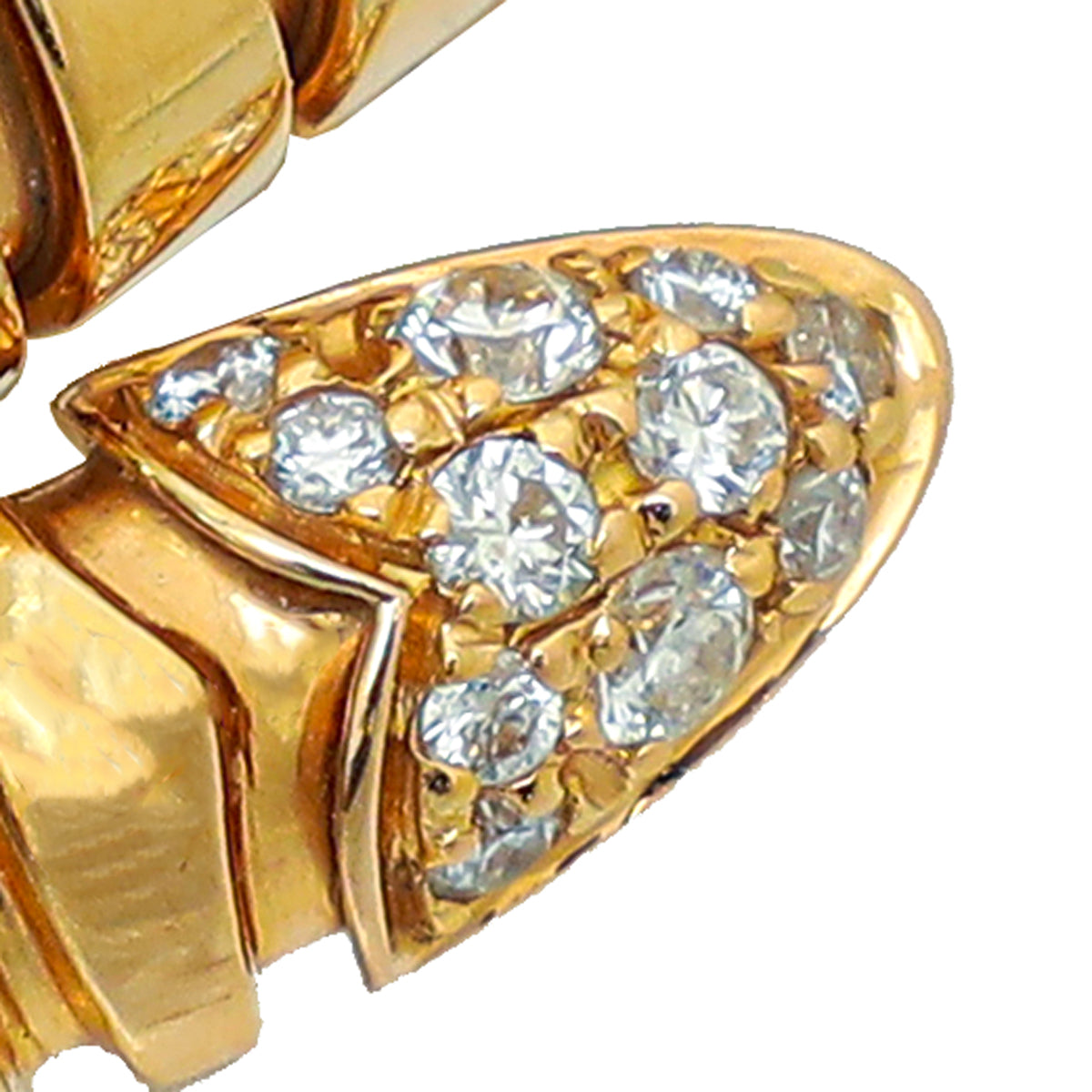 Bvlgari 18K Rose Gold Diamond Serpenti Tubogas Double Spiral Large Ring