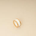 Bvlgari 18K Rose Gold B.zero1 Four Band White Ceramic Ring 55
