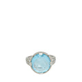 Bvlgari 18K White Gold Parentesi Topaz Diamonds Ring 52