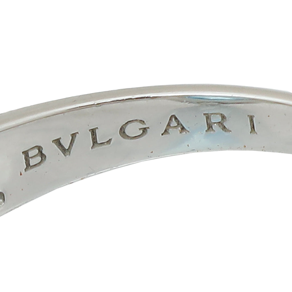 Bvlgari 18K White Gold Parentesi Topaz Diamonds Ring 52