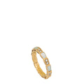 Bvlgari 18K Yellow Gold Diamond Mother of Pearl Serpenti Viper Ring 60