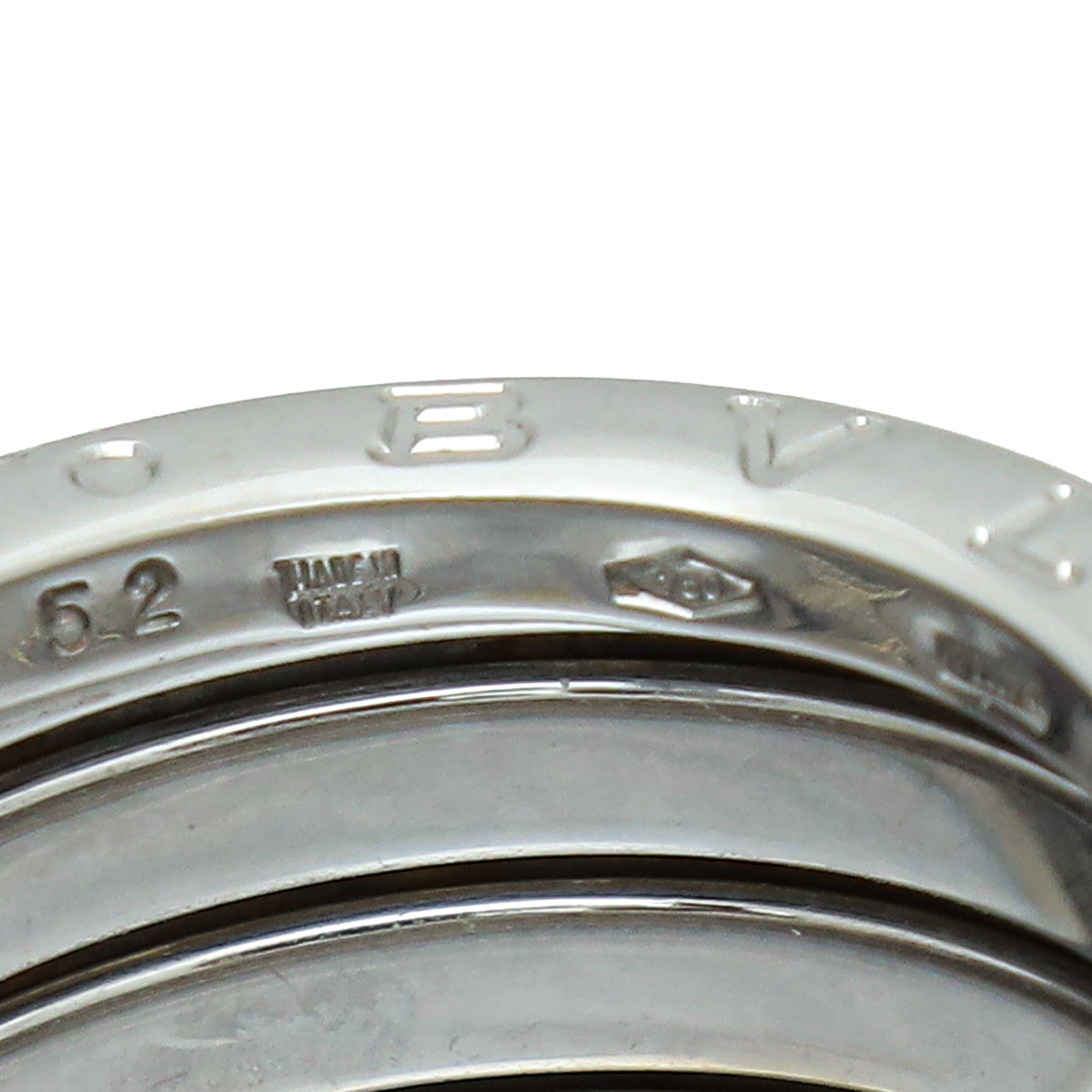 Bvlgari 18K White Gold B Zero1 Three Band Ring 52