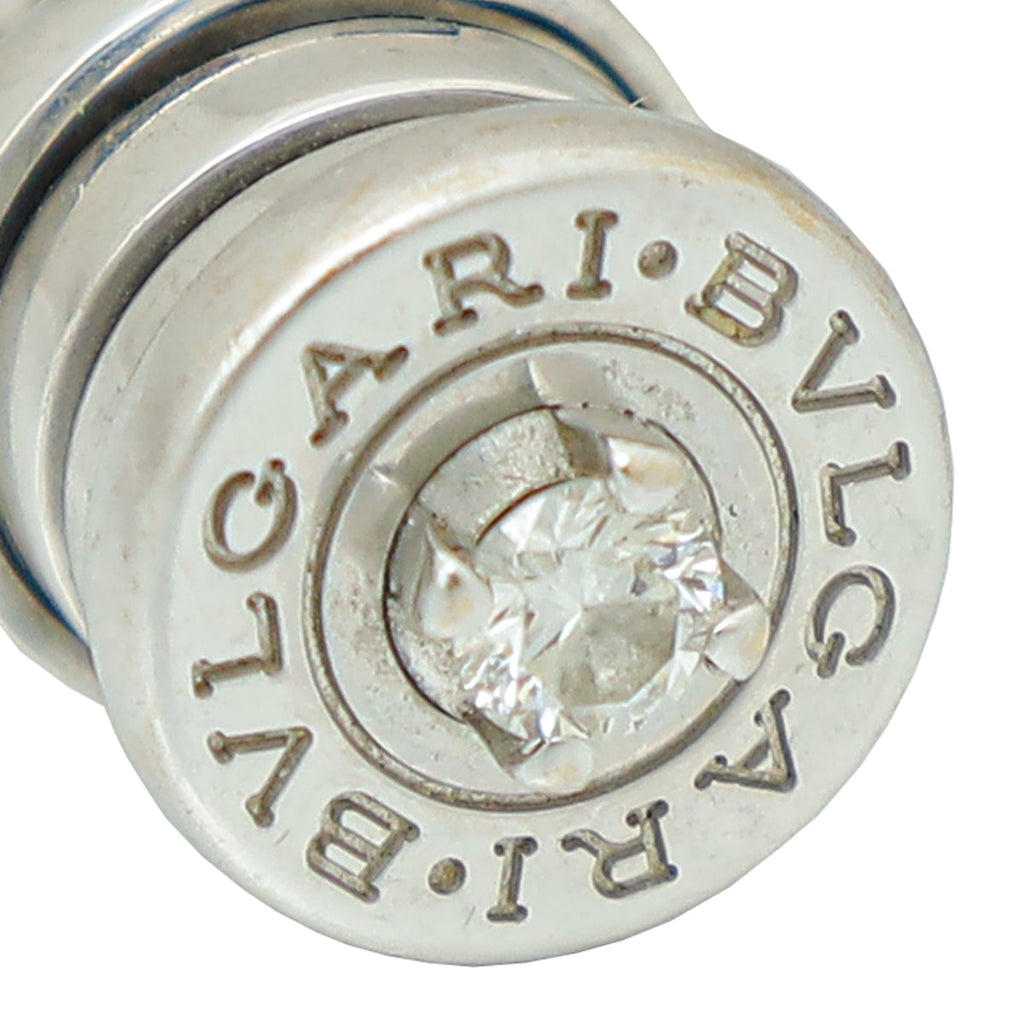 Bvlgari 18K White Gold B. Zero 1 Charm w/Diamond Ring 55