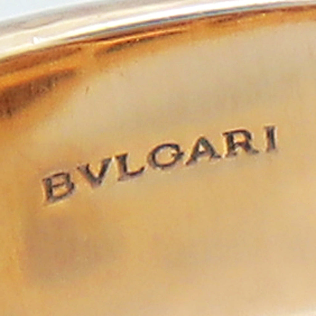 Bvlgari 18K Pink Gold Malachite Diamond Serpenti Ring 49