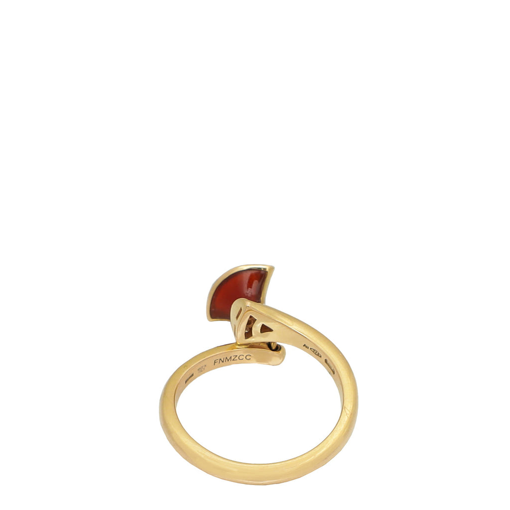 Bvlgari 18K Rose Gold Diva's Dream Carnelian Diamond Ring 56