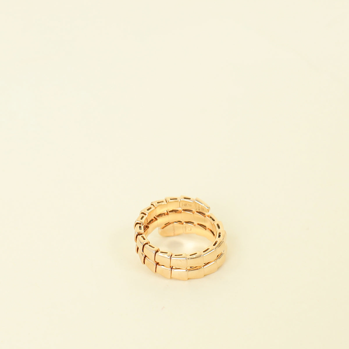 Bvlgari 18K Rose Gold Serpenti Viper Diamond Ring 53