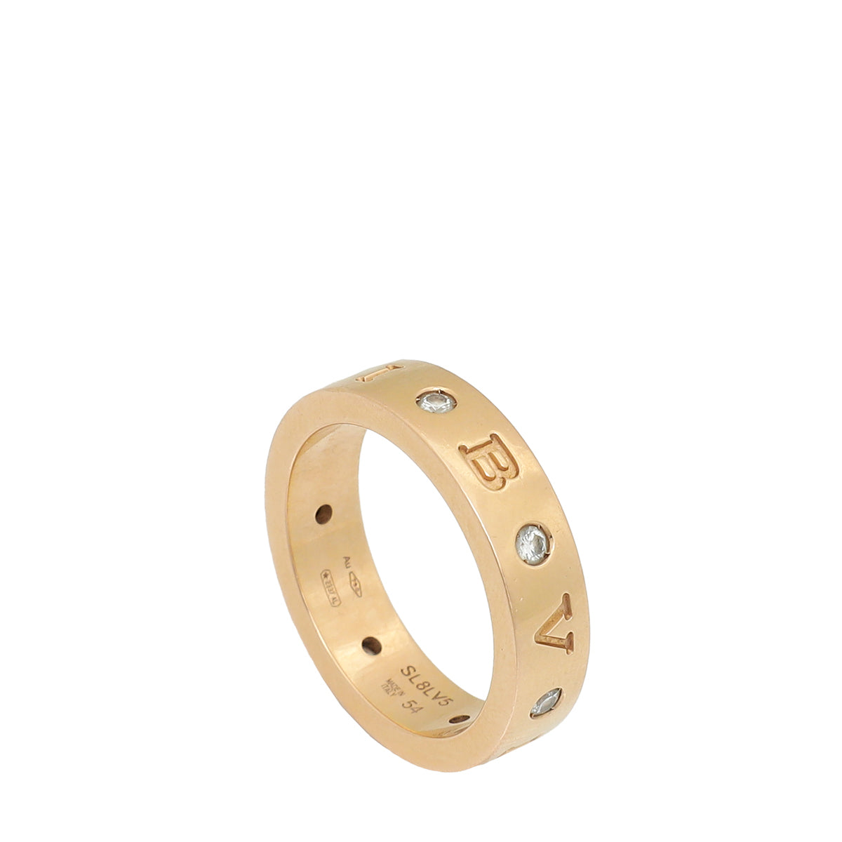 Bvlgari 18K Rose Gold B.Zero1 Diamond Ring 54