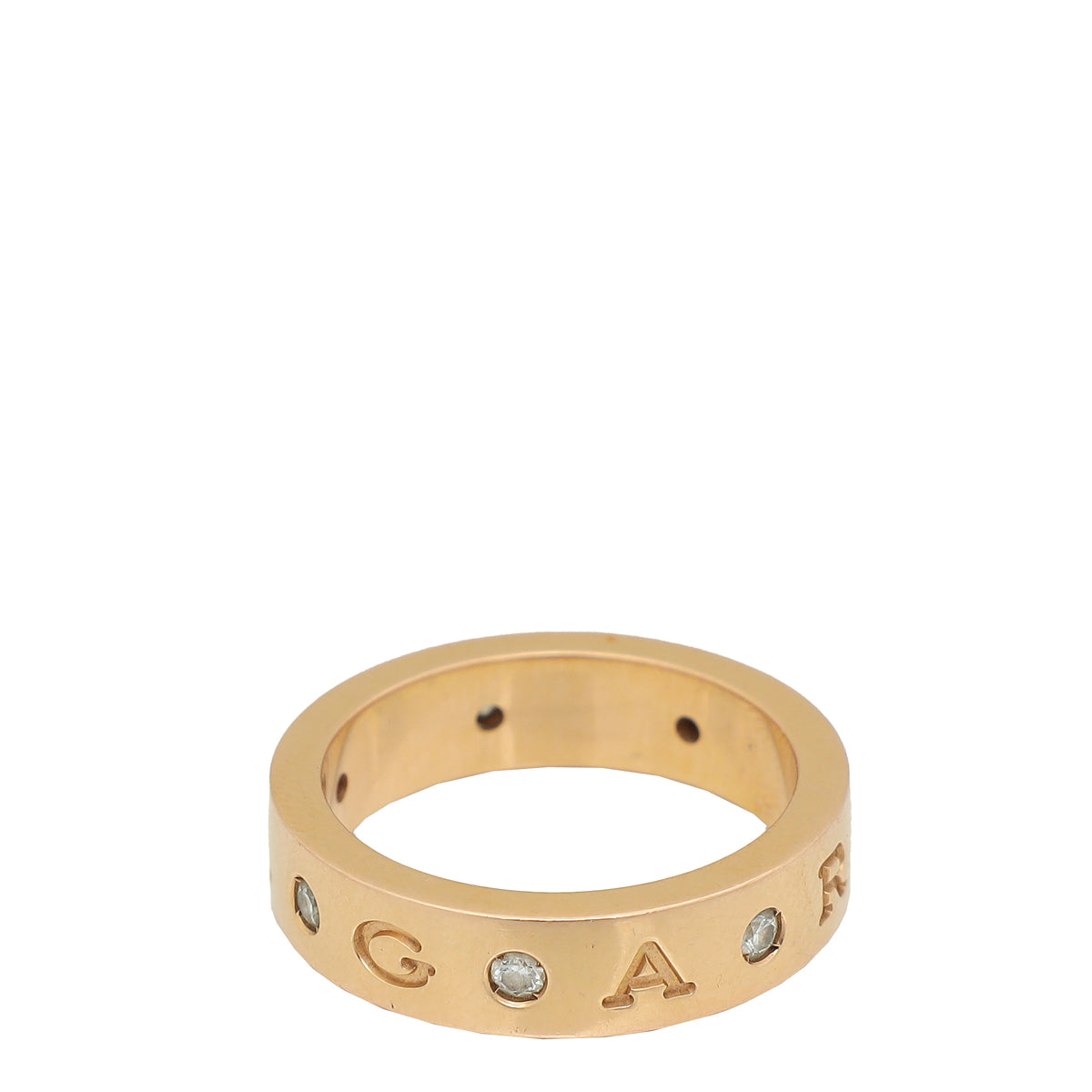 Bvlgari 18K Rose Gold B.Zero1 Diamond Ring 54