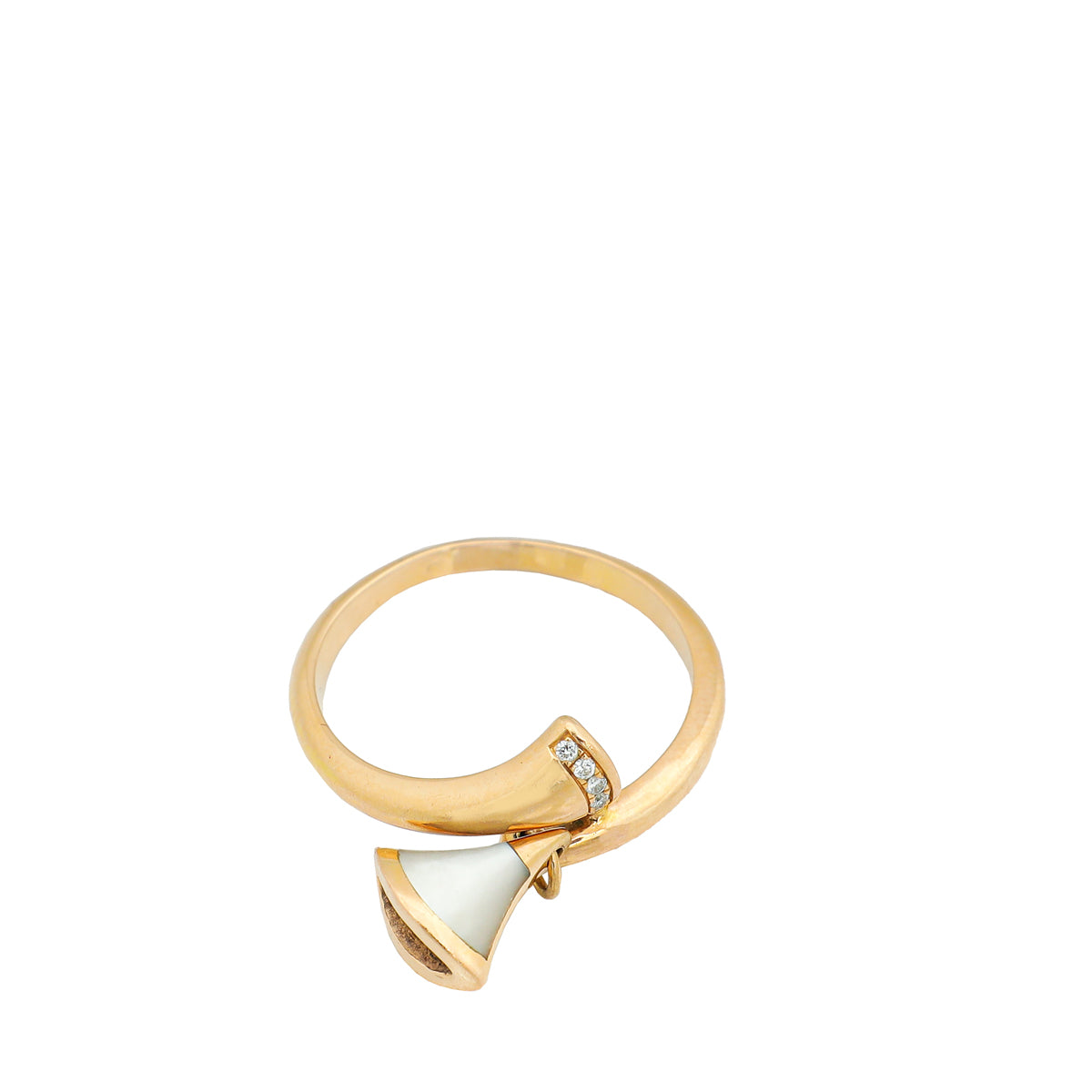 Bvlgari 18K Pink Gold Diamonds MOP Diva's Dream Ring 58