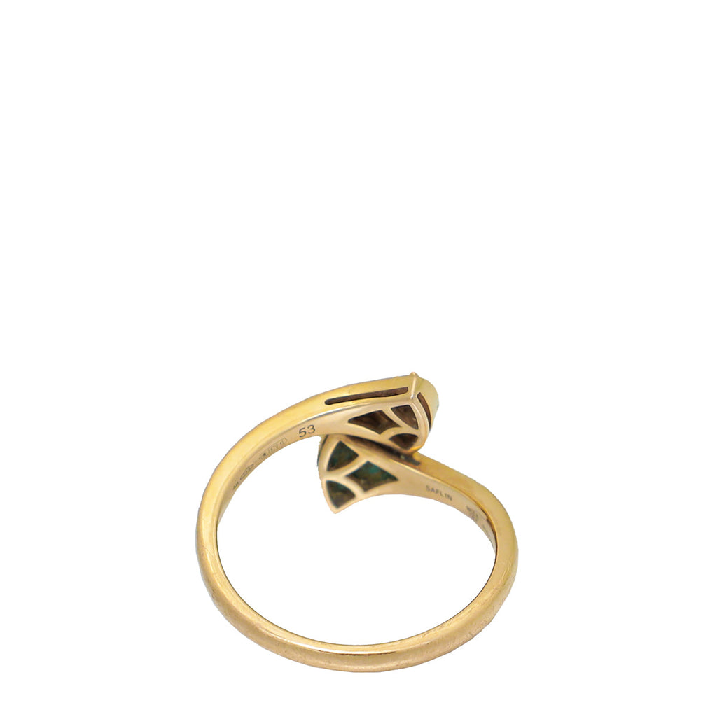 Bvlgari 18K Rose Gold Malachite Diamond Diva's Dream Ring 53