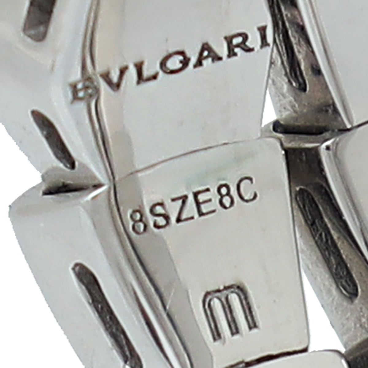 Bvlgari 18K White Gold Diamond Serpenti Viper Two-Coil Medium Ring
