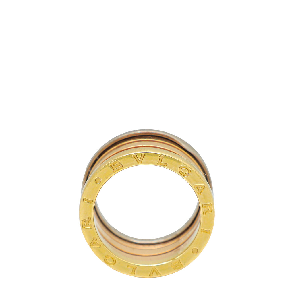 Bvlgari 18K Tricolor B.Zero1 4 Band Ring 55